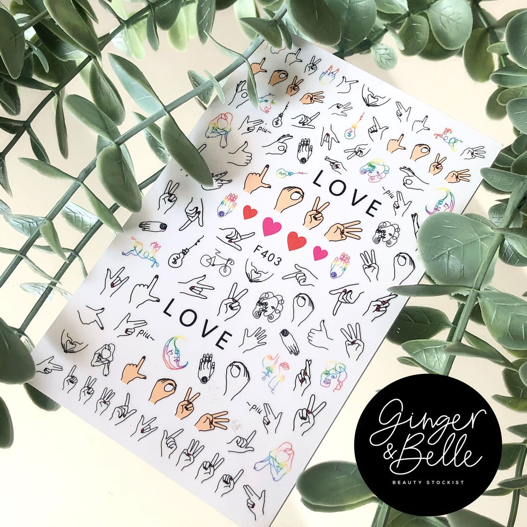 SIGN OF LOVE! Nail Art Stickers