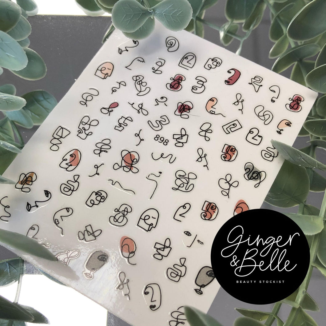 NUDE ABSTRACTS! Nail Art Stickers