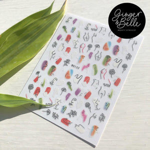 PEACHY ABSTRACT! Nail Art Stickers