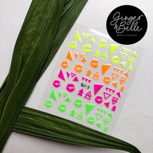 NEON SHAPES! Nail Art Stickers