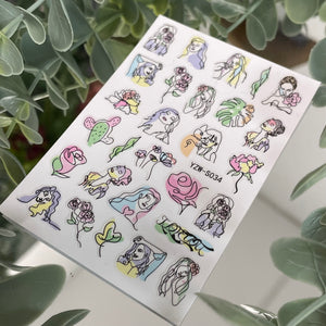 I LOVE YOU ABSTRACT! Nail Art Stickers