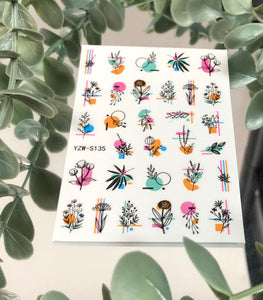 ABSTRACT PLANTS! Nail Art Stickers